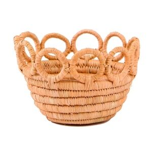Kazi Tiny Peach Hooped Raffia Catch All